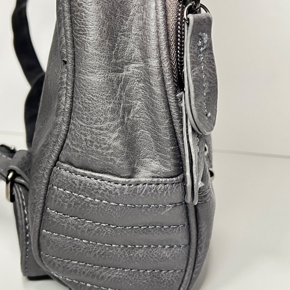 Fiorelli Gray Faux Leather Mini Backpack – Adjustable Straps – Multiple Pockets - Picture 14 of 14